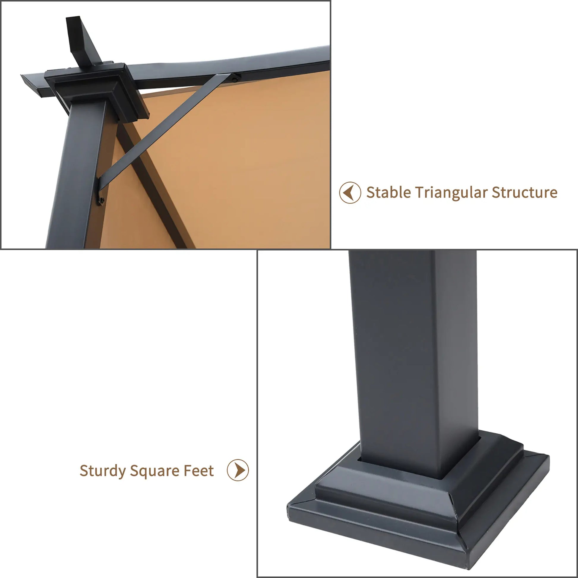 10' x 8' Outdoor Pergola, Adjustable Canopy, Sun Shade, Khaki Pergolas at Gallery Canada