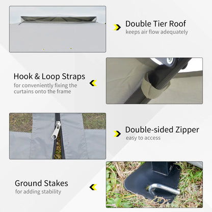 12' x 12' Foldable Pop-Up Party Tent, Canopy Sun Shade, Light Grey Pop Up Canopies at Gallery Canada