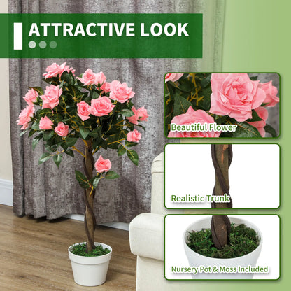 3FT Pink Rose Artificial Plant Set Of 2 In Pot, Indoor Home Decor, Pink Artificial Trees at Gallery Canada