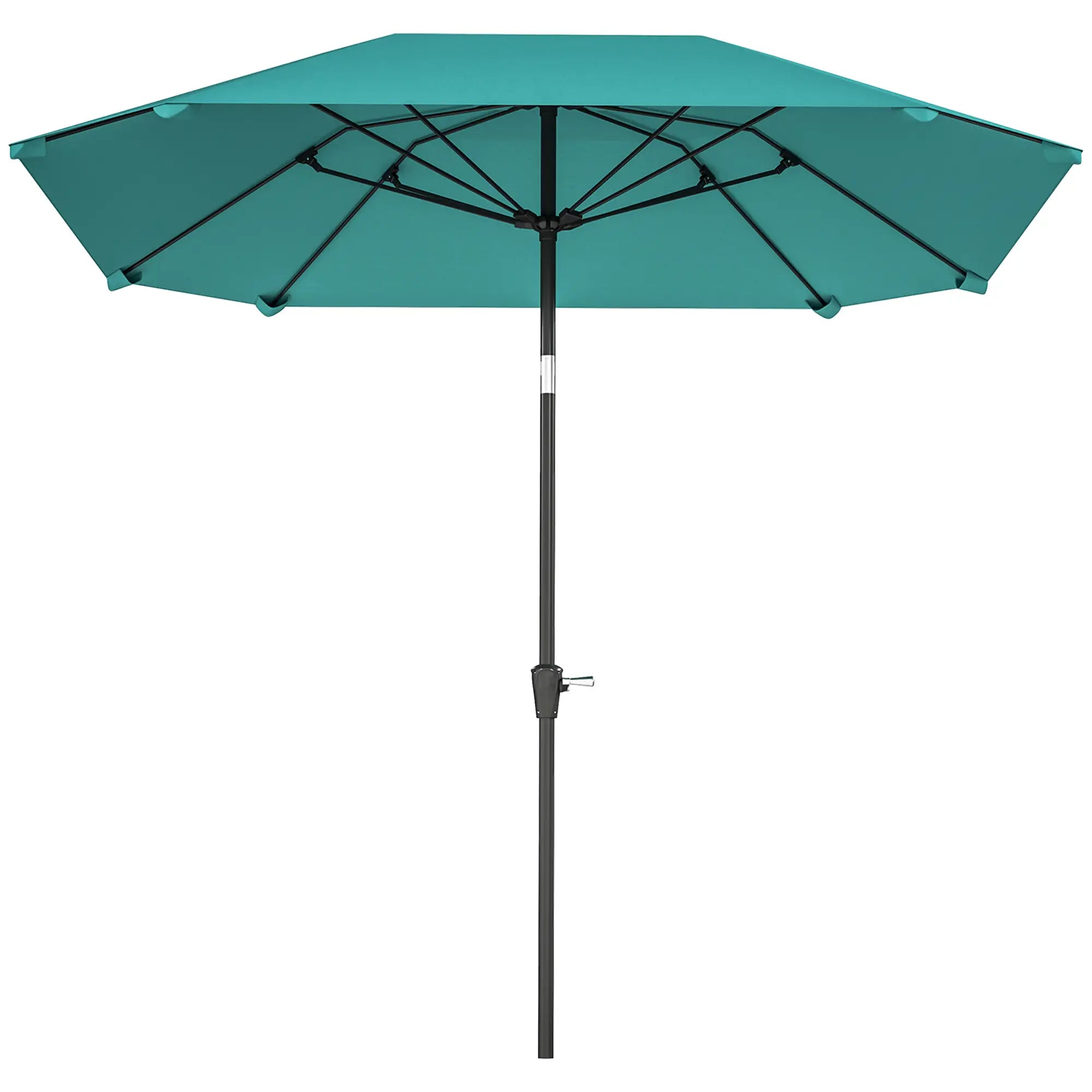 7.6FT Aluminum Patio Umbrella, 8 Ribs, Crank Tilt, Sky Blue Sun Umbrellas Sky Blue at Gallery Canada