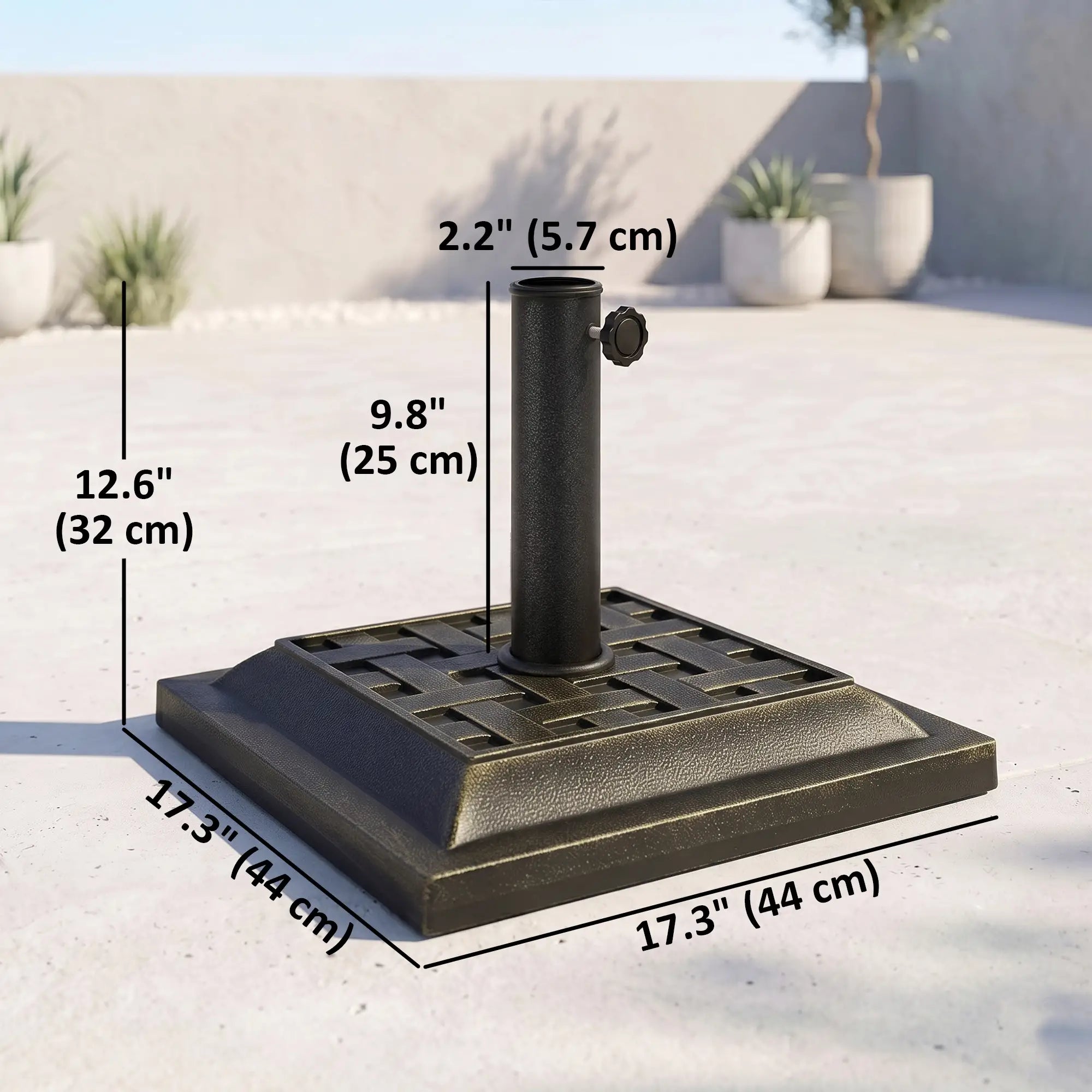 20 Lb Patio Umbrella Stand, Bronze Umbrella Bases at Gallery Canada