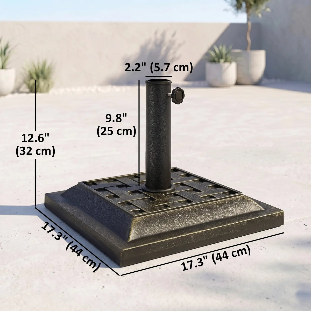 20 Lb Patio Umbrella Stand, Bronze Umbrella Bases at Gallery Canada