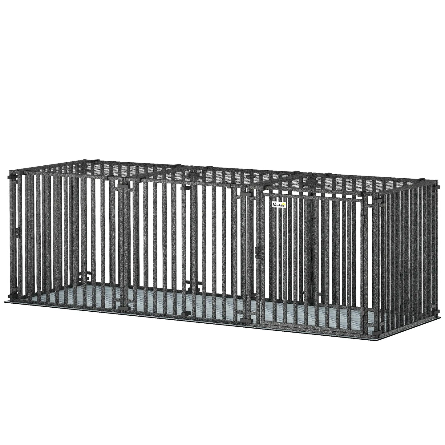 83 Inch Heavy Duty Dog Crate, Extra Large Metal Cage With Mat Dog Cages & Crates Black at Gallery Canada