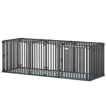 83 Inch Heavy Duty Dog Crate, Extra Large Metal Cage With Mat Dog Cages & Crates Black at Gallery Canada