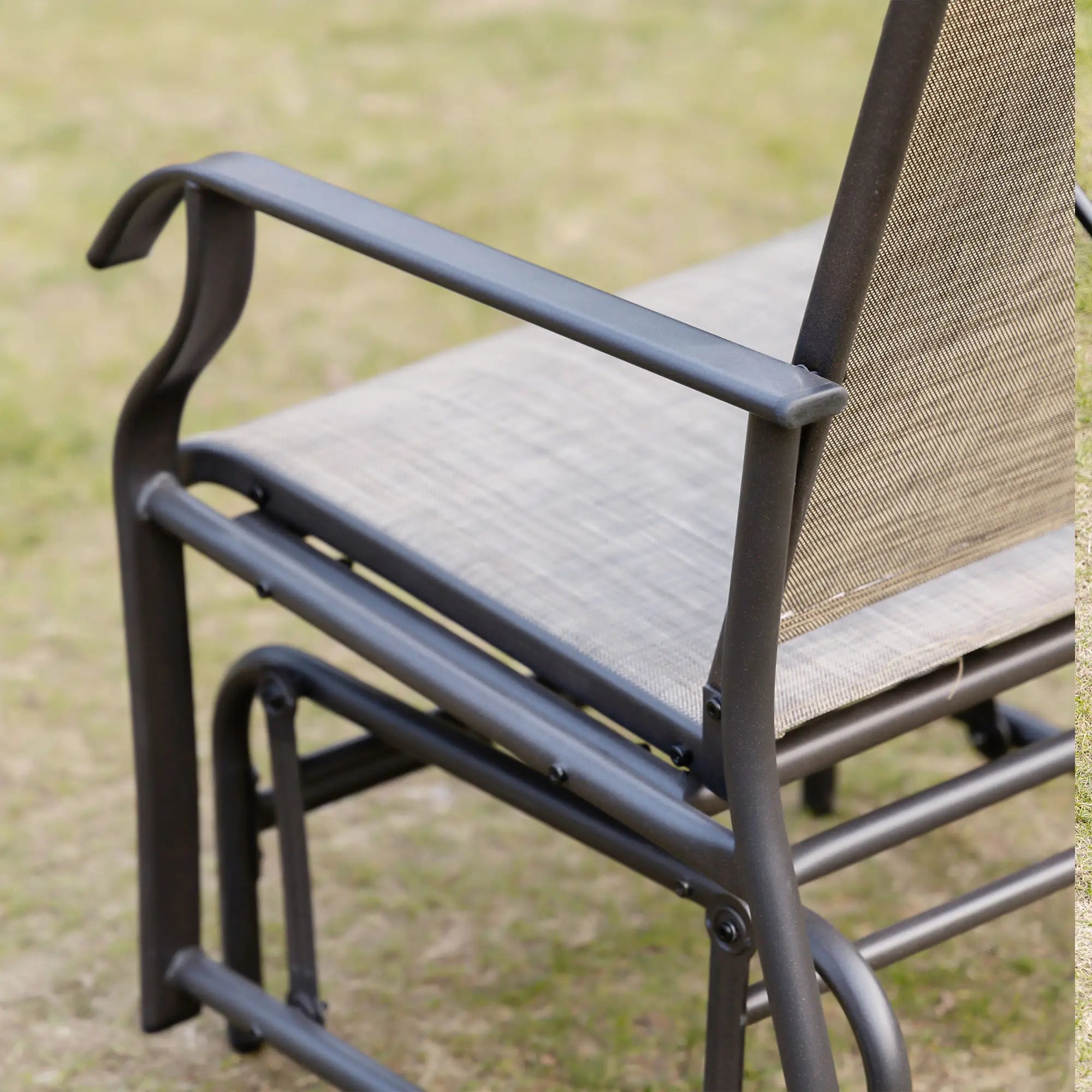 2 Outdoor Glider Chairs, 2 Person, Breathable Mesh, Steel Frame, Dark Brown Outdoor Rocking Chairs at Gallery Canada