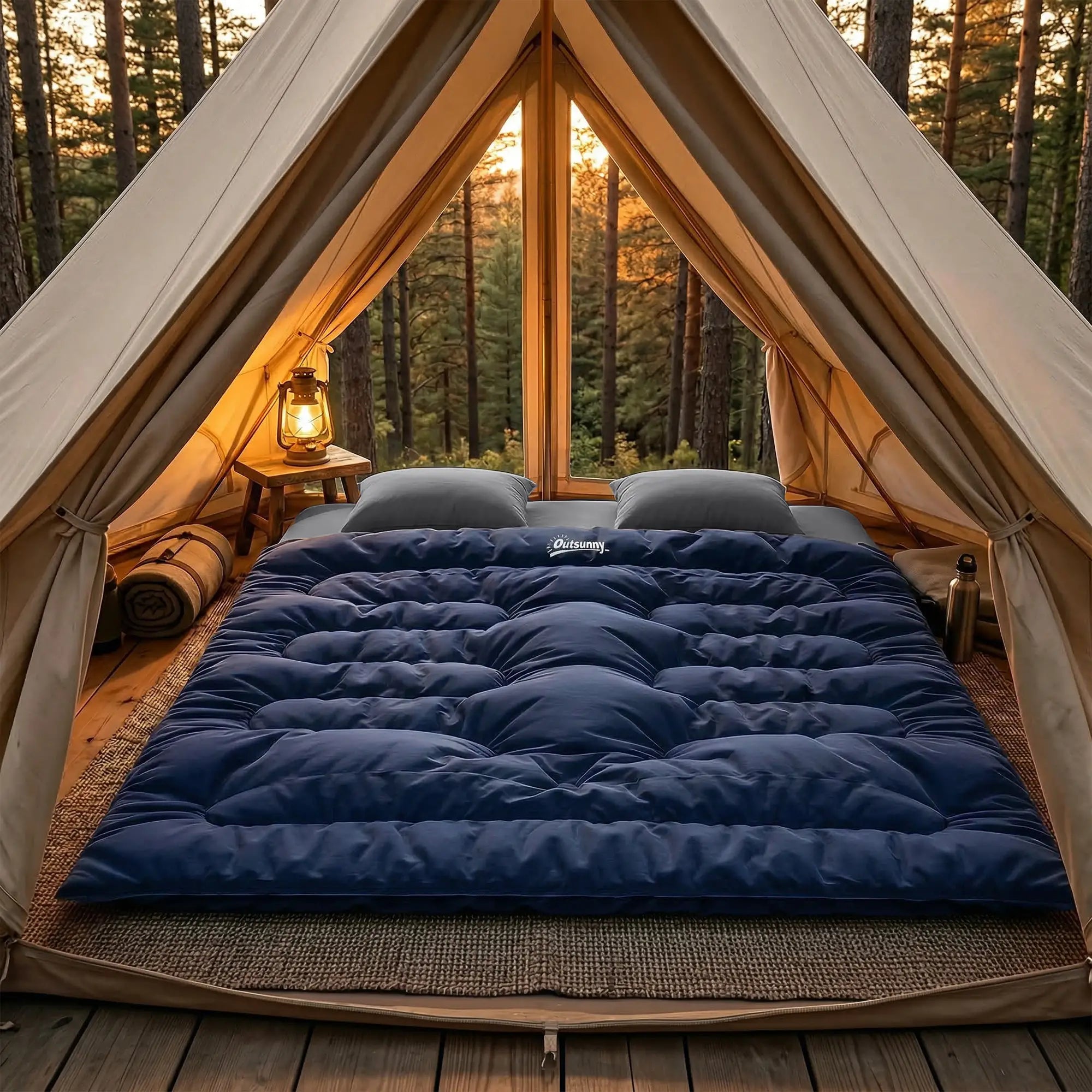Queen Size Double Sleeping Bag For Adults, Cold Weather, Blue Camping Cots at Gallery Canada
