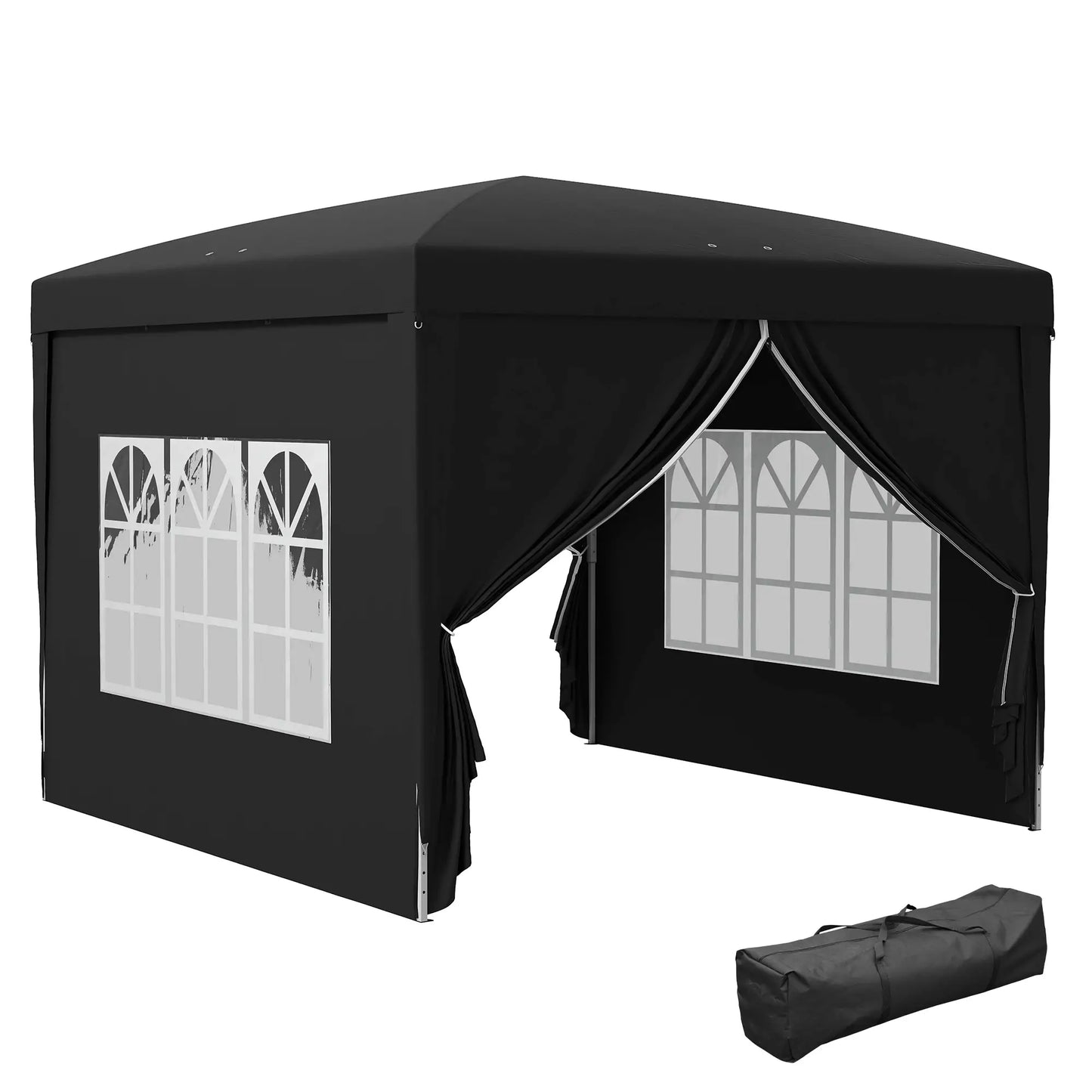 10'x10' Outdoor Pop Up Tent, Wedding Gazebo Canopy, Black Pop Up Canopies at Gallery Canada