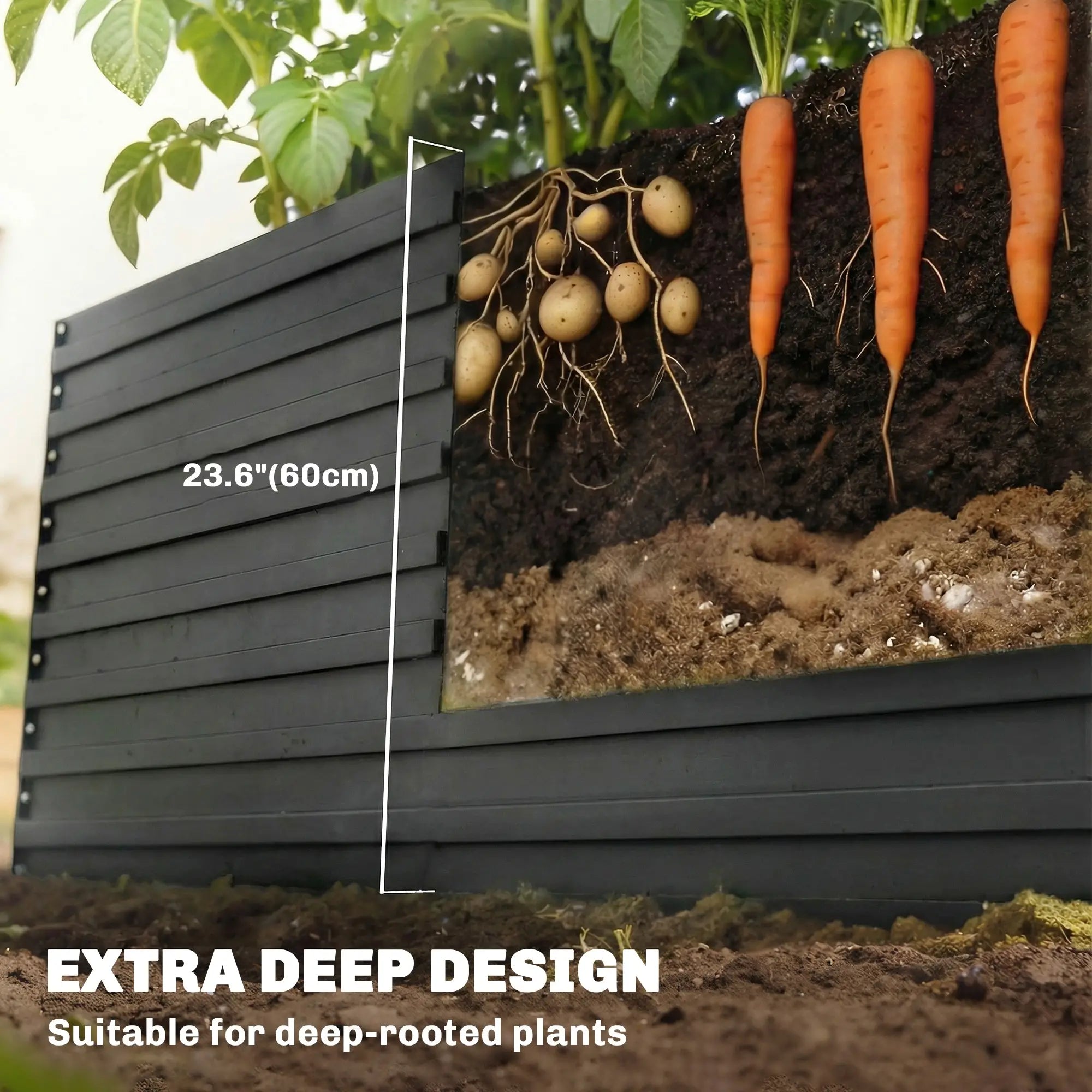 8' x 4' x 2' Raised Garden Bed, Galvanized Planter Box, Black Galvanized Planter Boxes at Gallery Canada