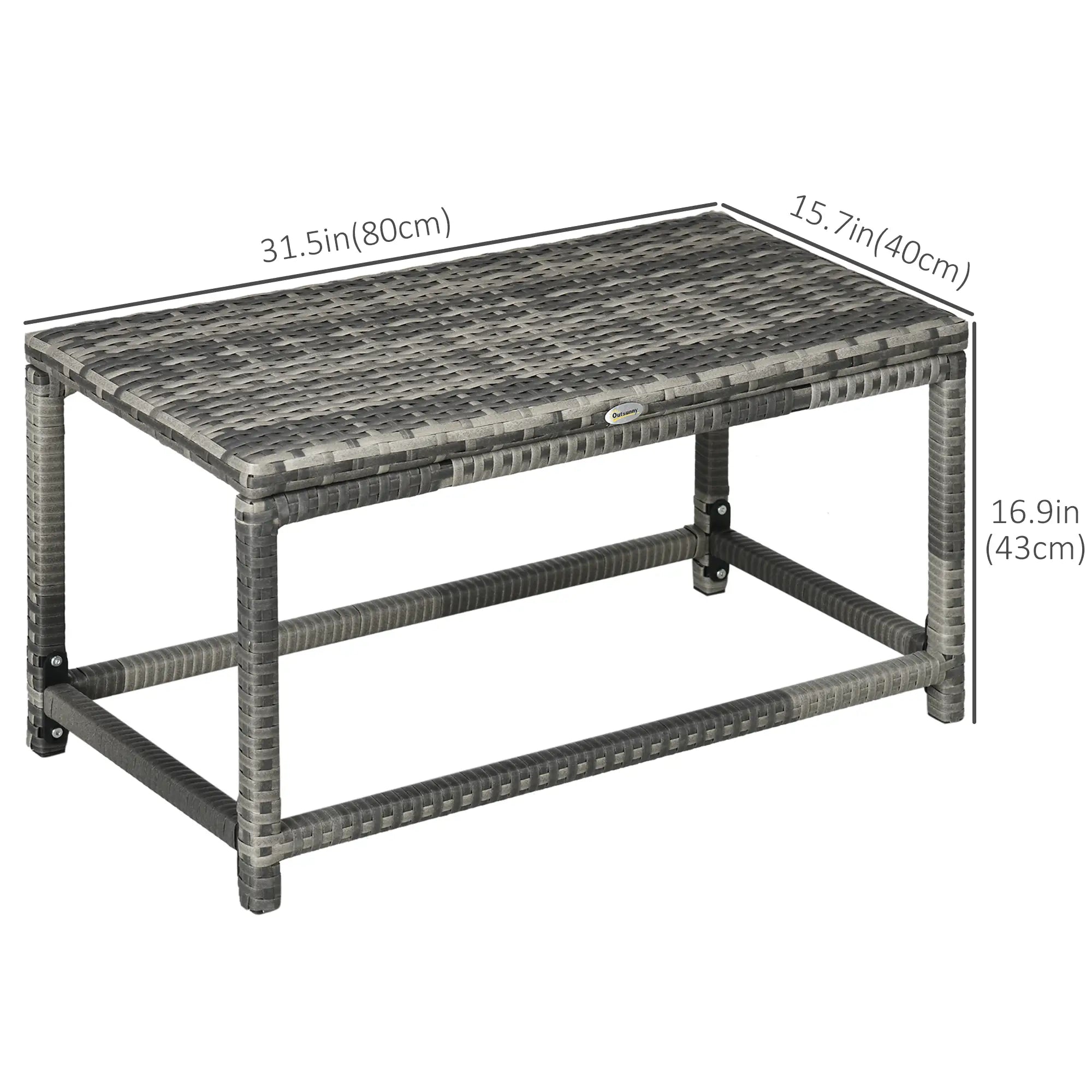 Patio Rattan End Table, Outdoor Side Table Mixed Grey, Grey Patio Side Tables at Gallery Canada