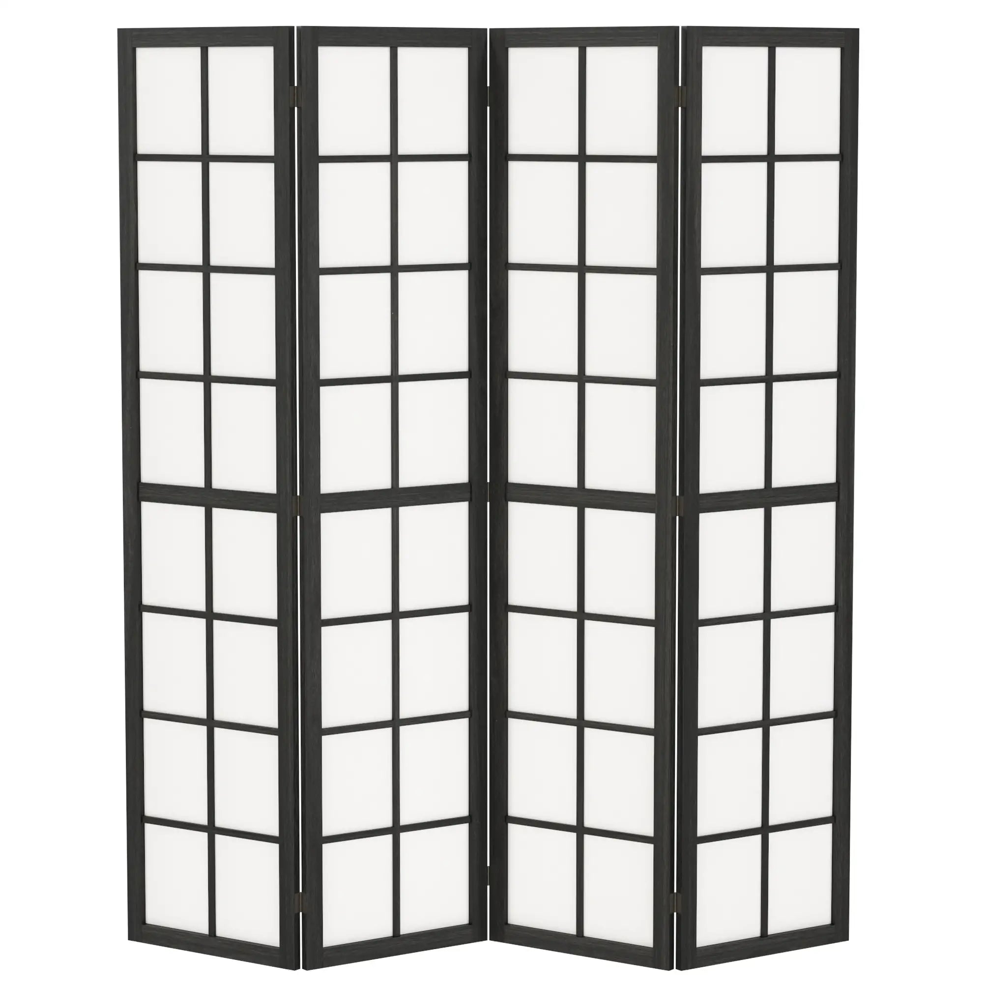4 Panel Room Divider, 5.6 ft, Folding Wall Partition, Black Room Dividers at Gallery Canada