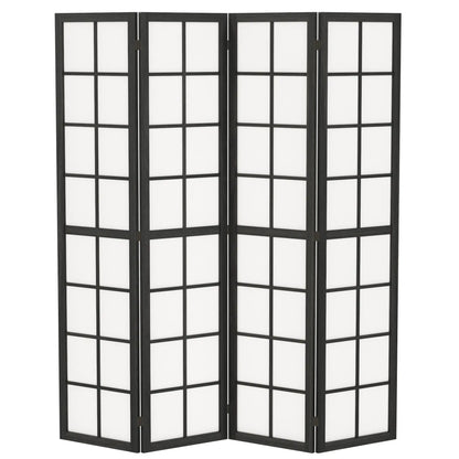 4 Panel Room Divider, 5.6 ft, Folding Wall Partition, Black Room Dividers at Gallery Canada
