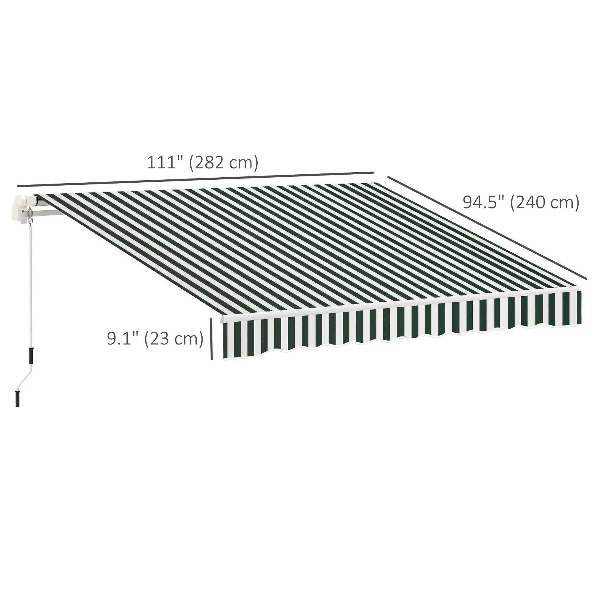10' x 8' Retractable Awning Fabric, UV Protection, and White, Green Awning Fabric Replacement at Gallery Canada