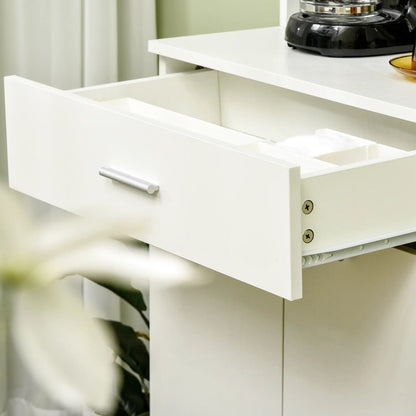 71"H Freestanding Kitchen Pantry, Buffet Cabinet with Hutch, White Kitchen Pantry Cabinets at Gallery Canada