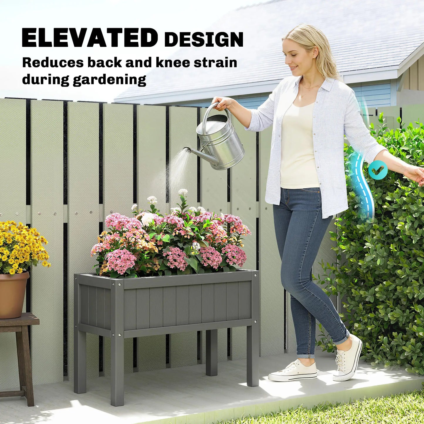 Raised Garden Bed With Legs, HDPE Planter With Drainage Holes Elevated Garden Beds at Gallery Canada
