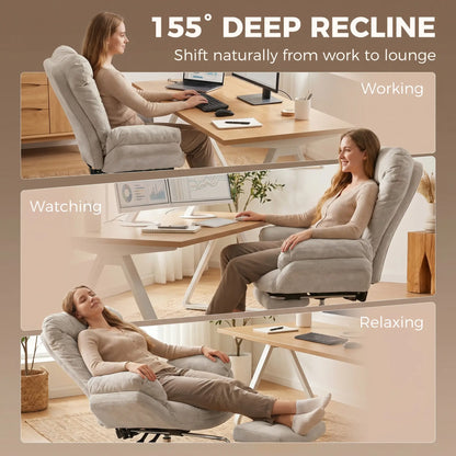 Criss Cross Chair with Wheels, Waterfall Armrests, Light Grey