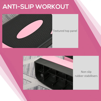 Adjustable Aerobic Stepper, Exercise Platform, 4"-6"-8", Pink Aerobic Equipment at Gallery Canada