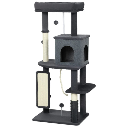 52-Inch Cat Tree with Scratching Posts, Bed, Condo, Platforms