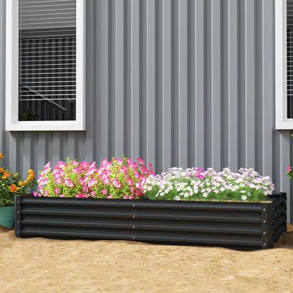 6X3X1Ft Galvanized Raised Garden Bed, Reinforced Planter Box, Dark Grey Galvanized Planter Boxes at Gallery Canada