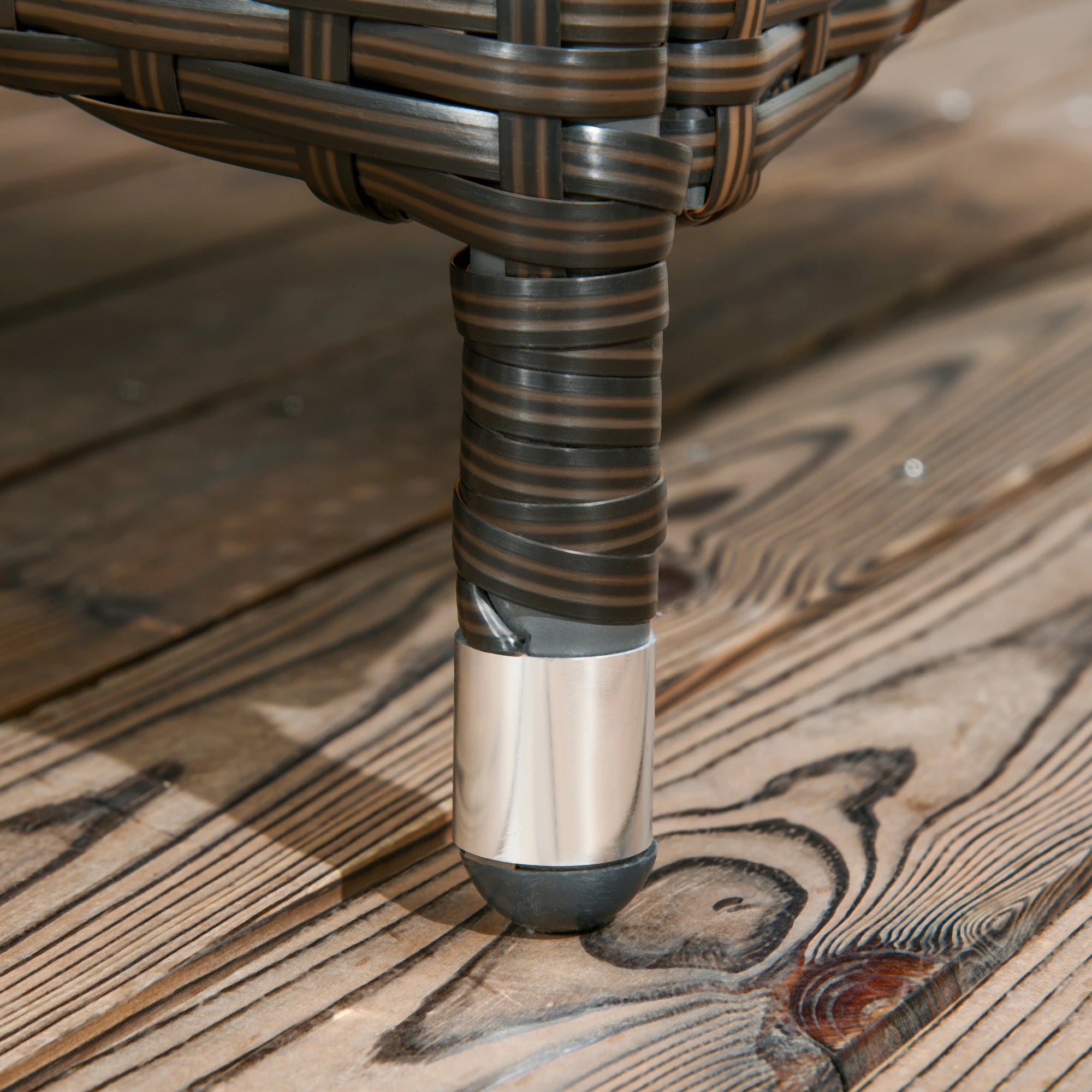 3-Piece Wicker Patio Lounger Set, PE Rattan, Brown/Dark Grey Chaise Loungers at Gallery Canada