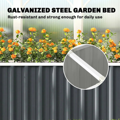 Galvanized Raised Garden Bed, Deep Rot Planter Box, 7' x 2' x 2', Dark Grey Galvanized Planter Boxes at Gallery Canada