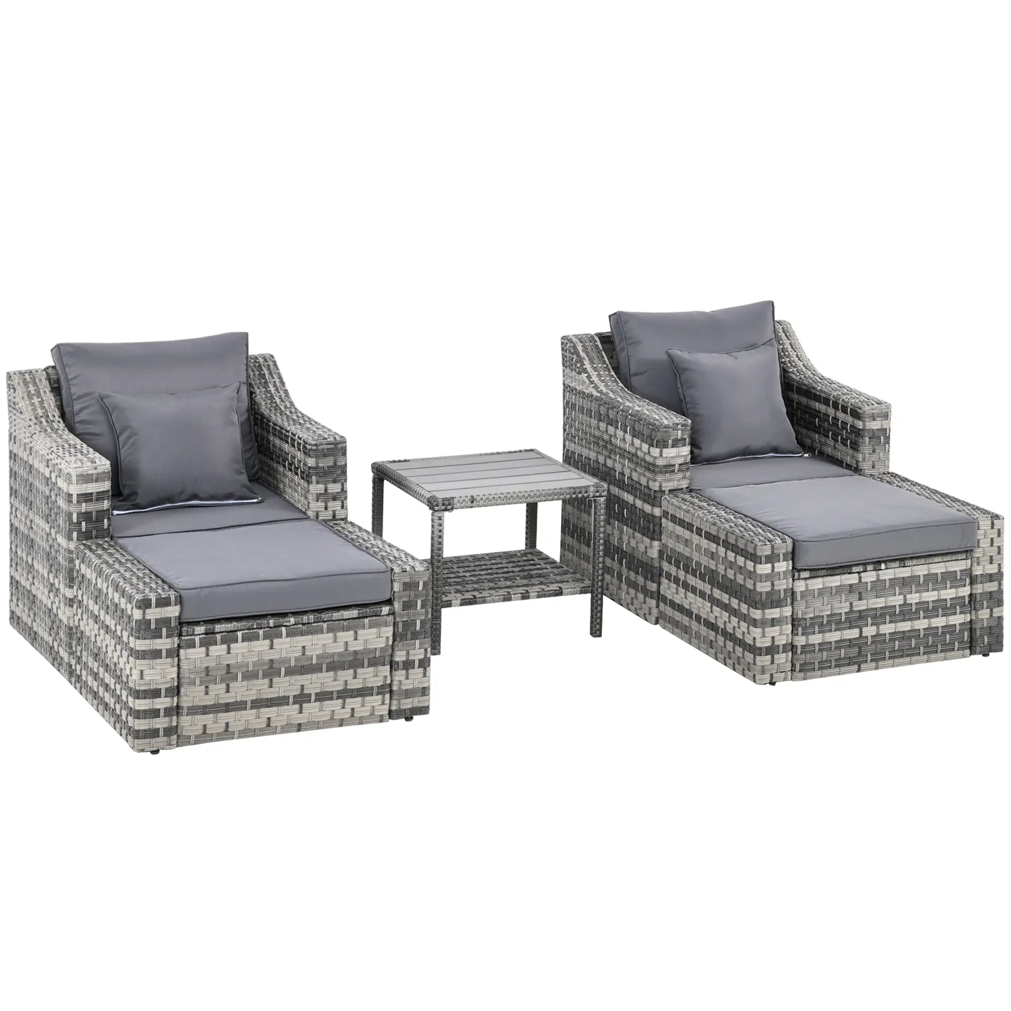 5-Piece Patio Rattan Conversation Set, Grey Patio Furniture Sets Grey at Gallery Canada