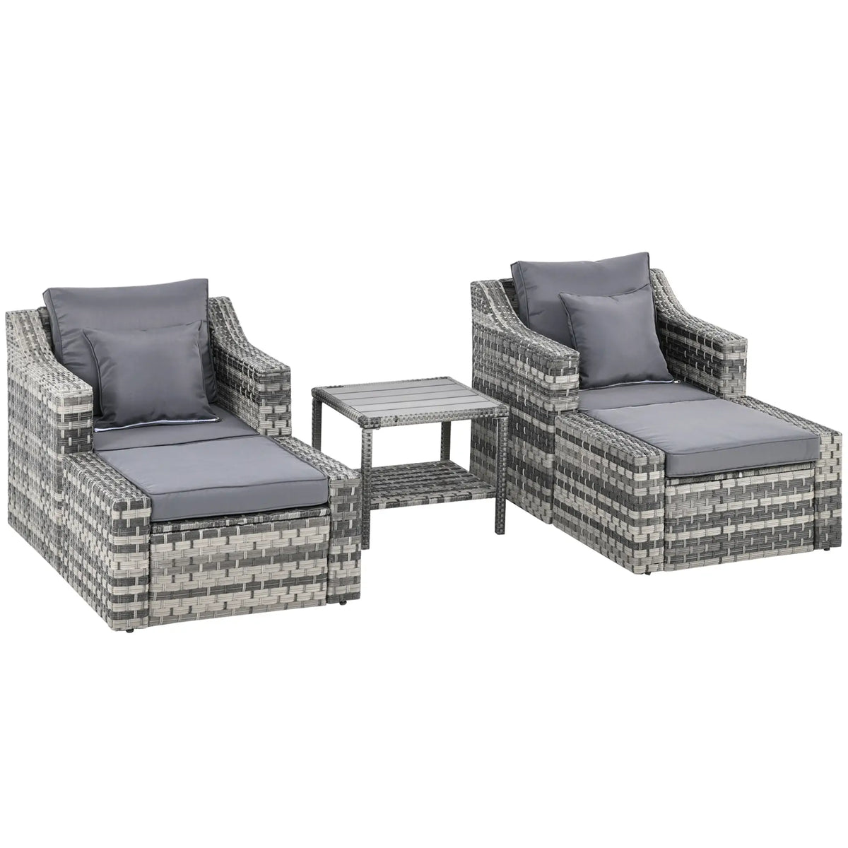 5-Piece Patio Rattan Conversation Set, Grey Patio Furniture Sets Grey at Gallery Canada