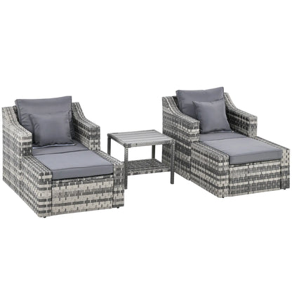 5-Piece Patio Rattan Conversation Set, Grey Patio Furniture Sets Grey at Gallery Canada