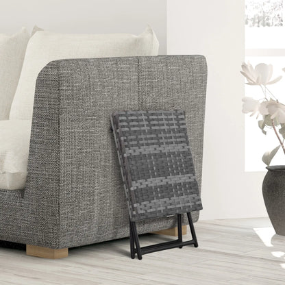 Rattan Coffee Table, Folding Outdoor Side Table, 15.75"x15.75"x15.75", Grey Coffee Tables at Gallery Canada