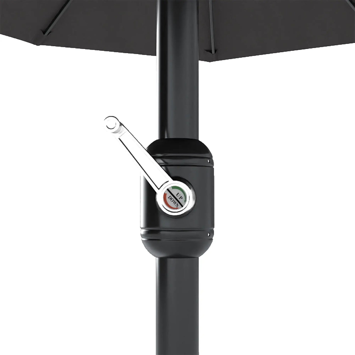 15' Double-Sided Patio Umbrella, Sun Shelter Canopy, Grey Sun Umbrellas at Gallery Canada