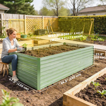 8' x 4' x 2' Galvanized Raised Garden Bed, Planter Box, Light Green Galvanized Planter Boxes at Gallery Canada