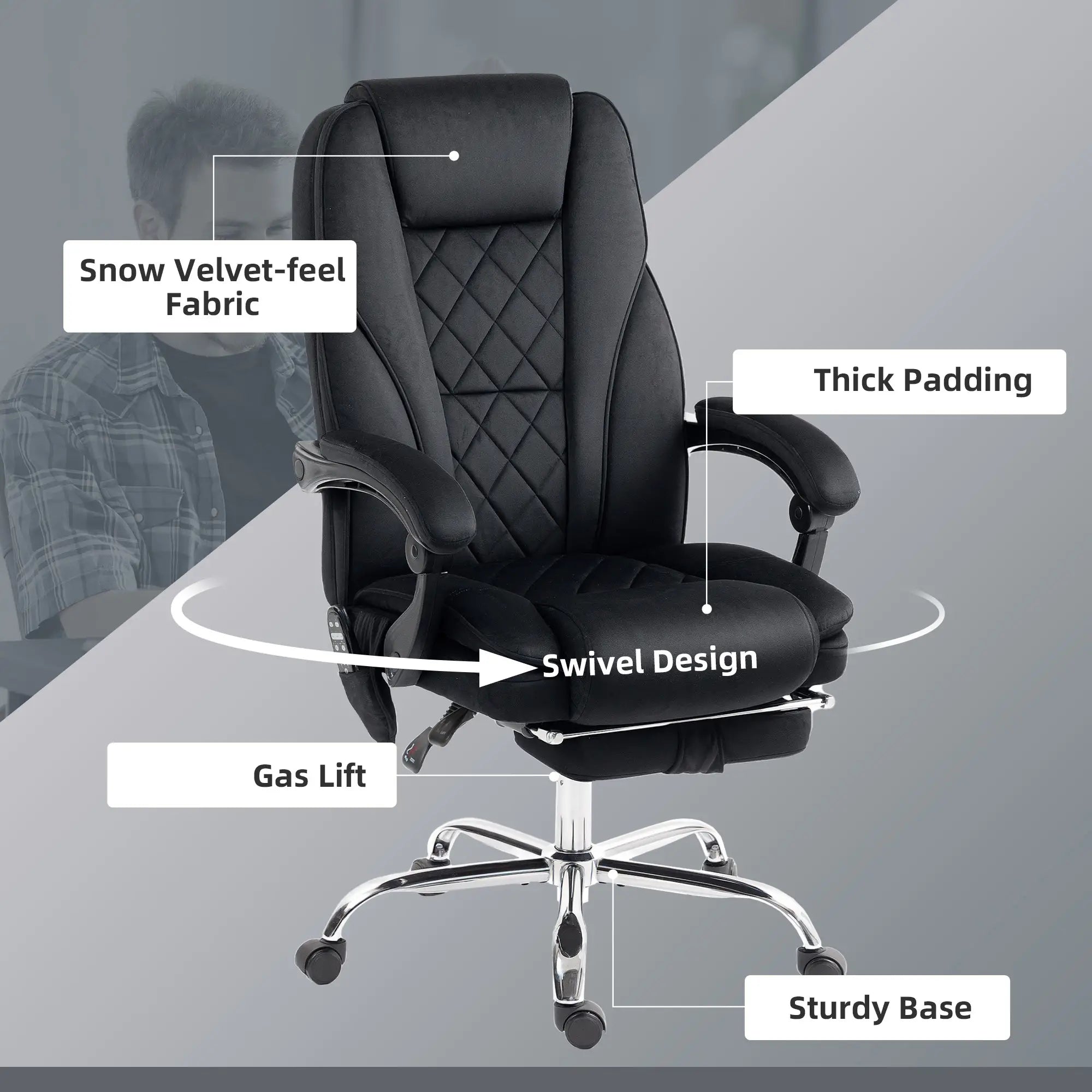 Reclining Massage Office Chair, Black Massage Chairs at Gallery Canada