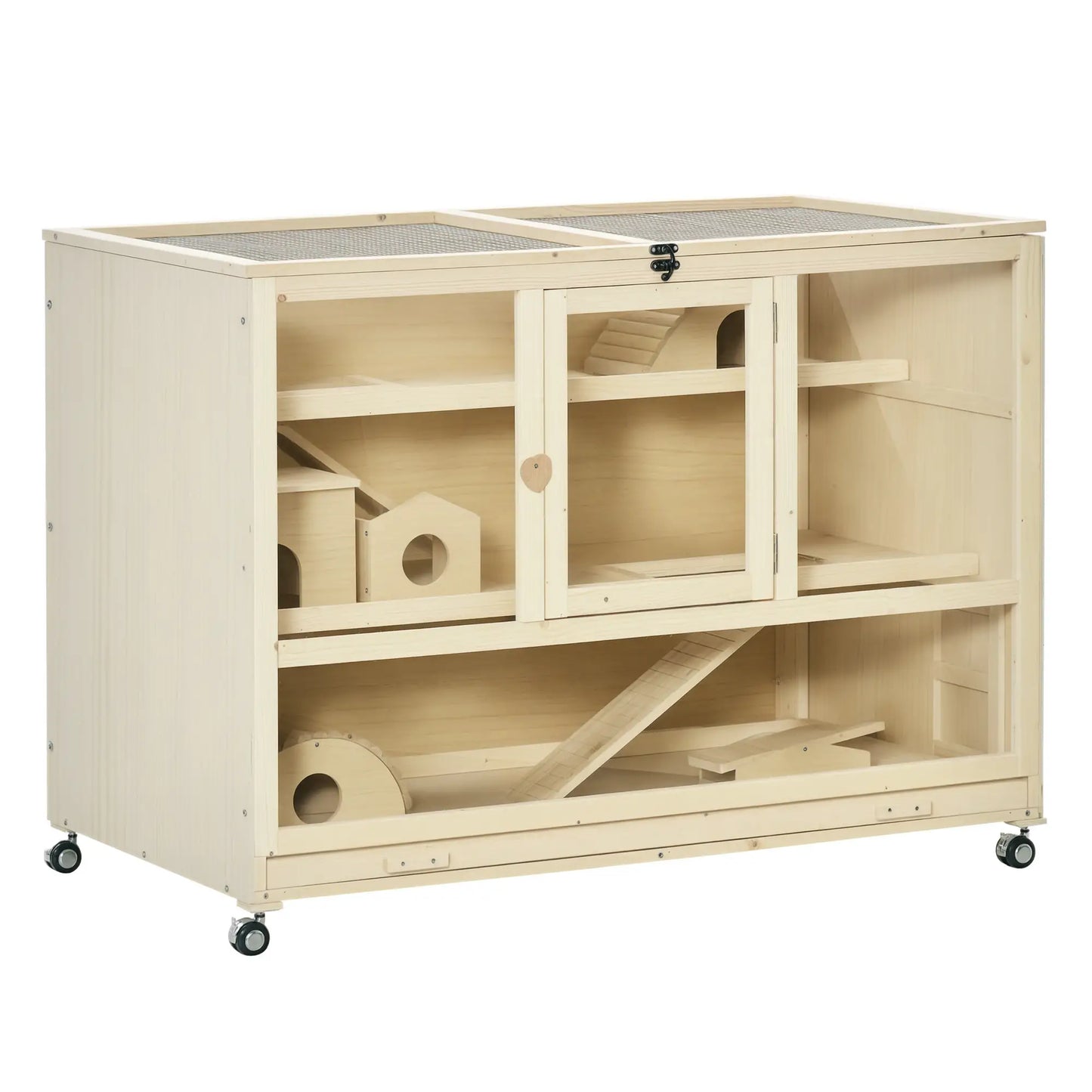 Wooden Hamster Cage, 3 Tier Rat Cage, Openable Roof, Run, Ladders, Wheels, Tray Hamster Cages at Gallery Canada
