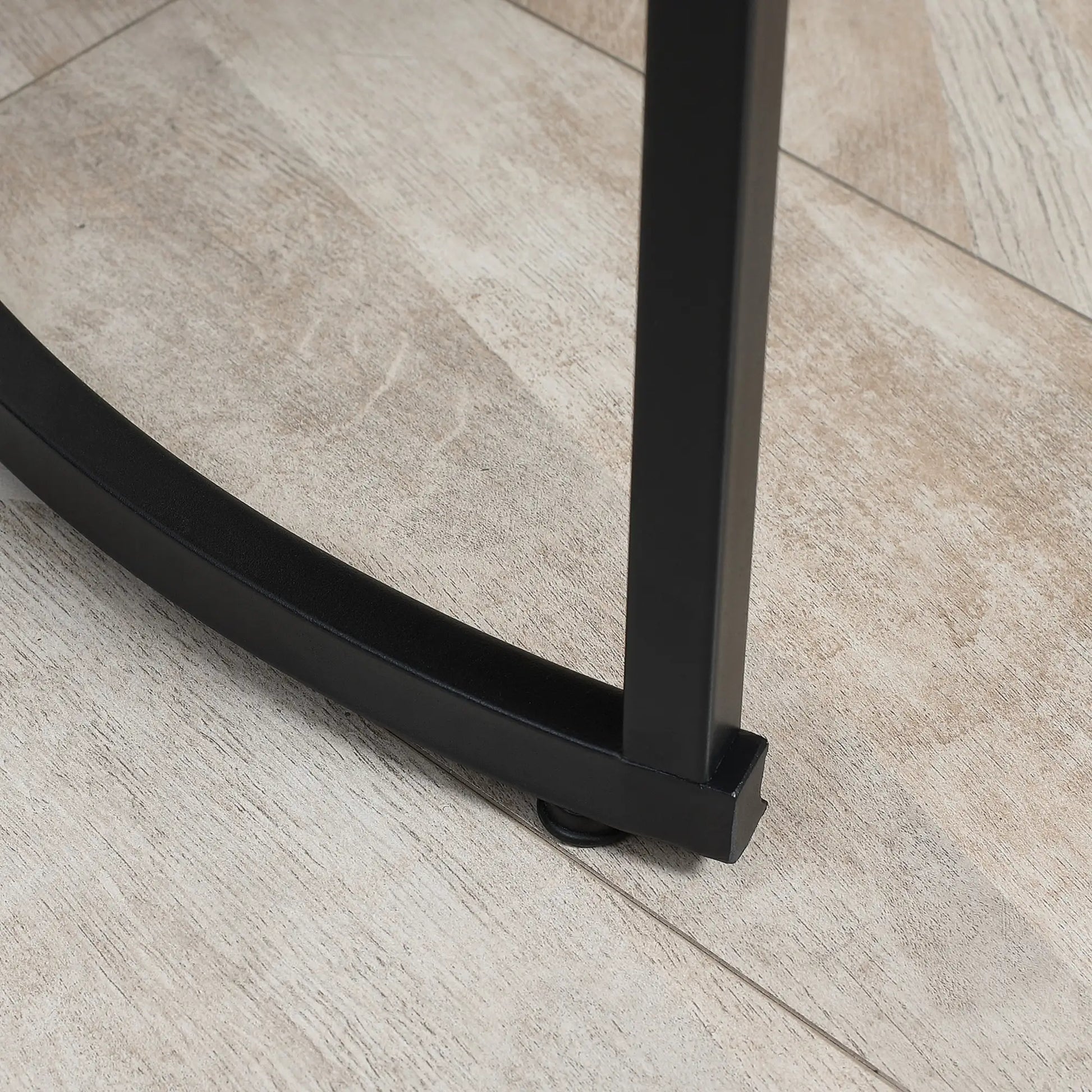 Nesting Coffee Tables Set of 2, Round, Metal Frame, Wood Grain, Grey Living Room Furniture at Gallery Canada