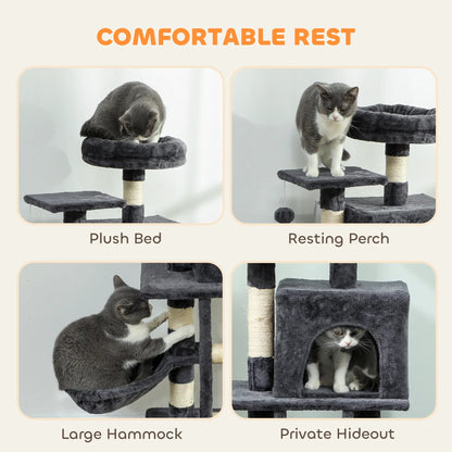 52 Inch Large Cat Tree, Dark Grey Cat Towers at Gallery Canada