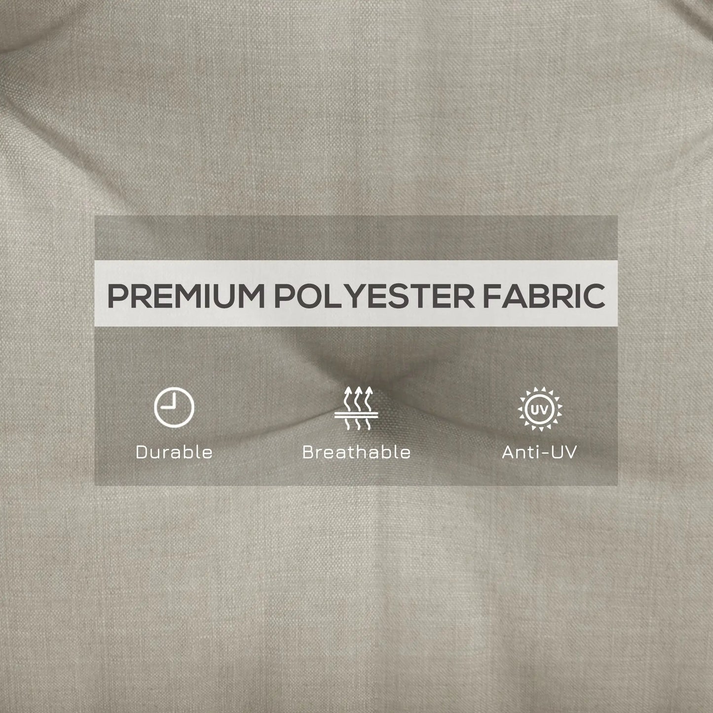 2 Seater Garden Bench Cushion, Thick Outdoor Non-Slip, 47" x 43" x 5", Light Grey Patio Chair Cushions at Gallery Canada