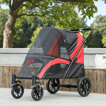 Foldable Pet Stroller, Large Dogs, Four Big Wheels, Black Dog Bike Trailers & Strollers at Gallery Canada
