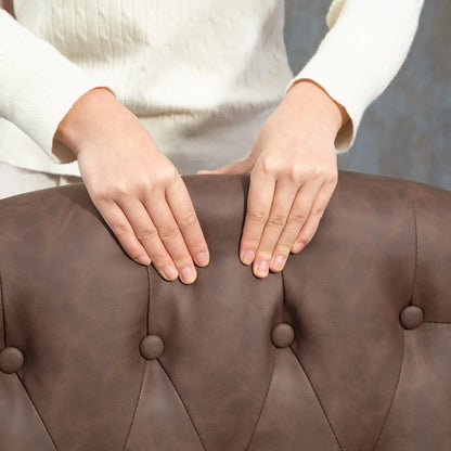 Faux Leather Armchair, Modern Accent Chair, Thick Padding, Brown Accent Chairs at Gallery Canada