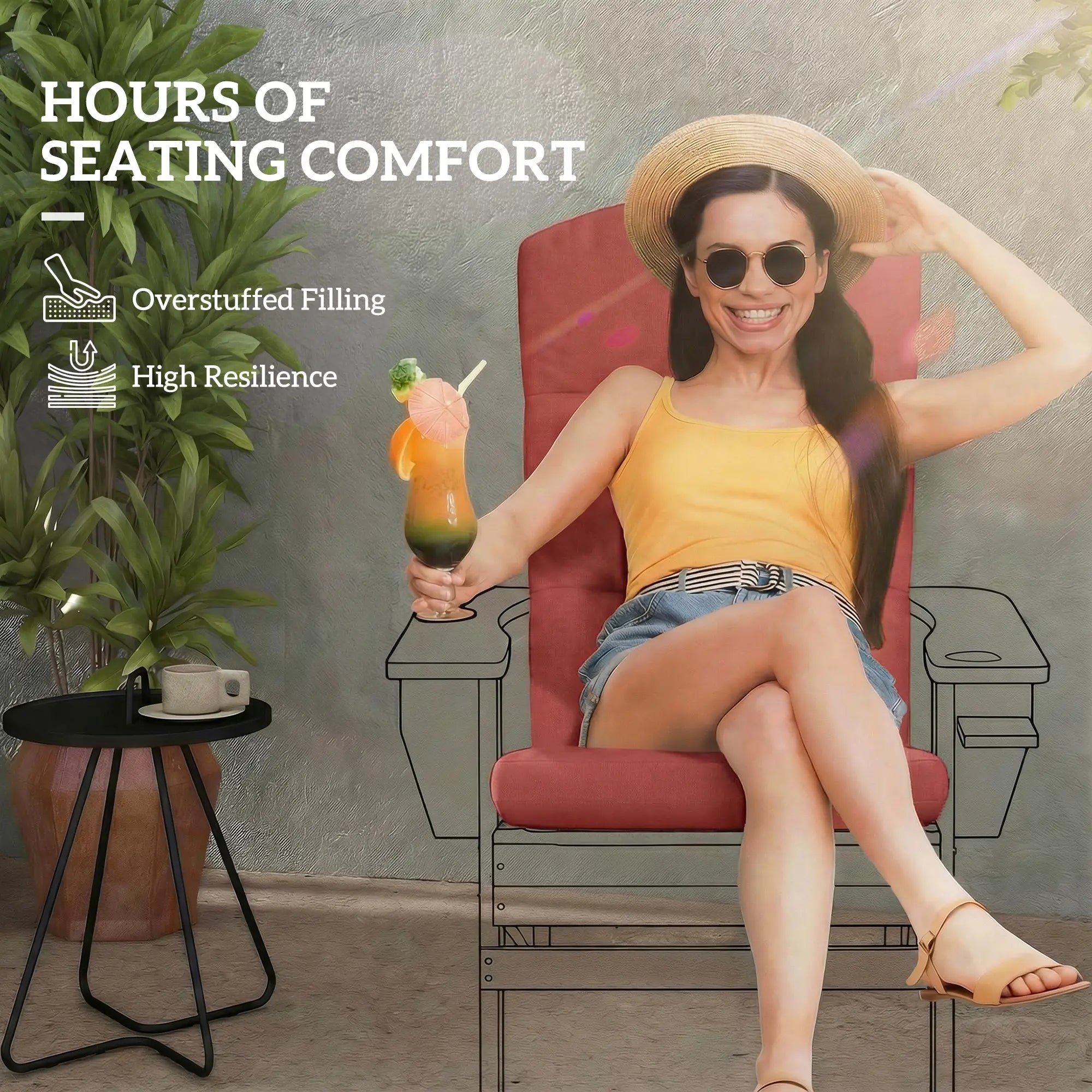 Patio Chair Cushion For Adirondack Chairs, Wine Red Patio Chair Cushions at Gallery Canada