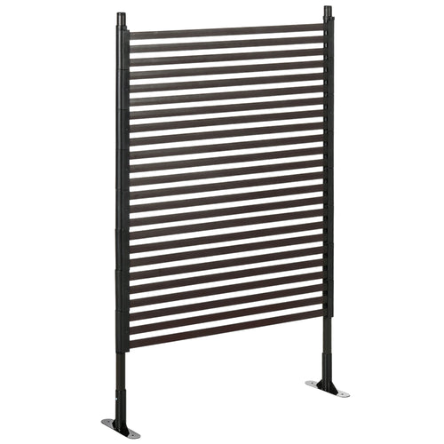 Metal Garden Fence, 5 ft(H), Outdoor Fencing with Feet, Brown