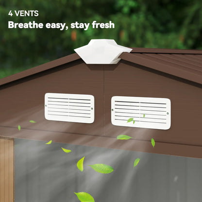 7' x 4' x 6' Garden Storage Shed, Metal Tool House, Yellow Sheds at Gallery Canada