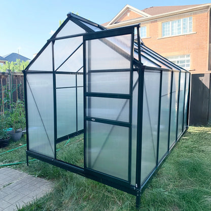 6.2' x 8.3' x 6.6' Polycarbonate Greenhouse, Walk-In w/ Slide Door, Clear Walk In Greenhouses at Gallery Canada