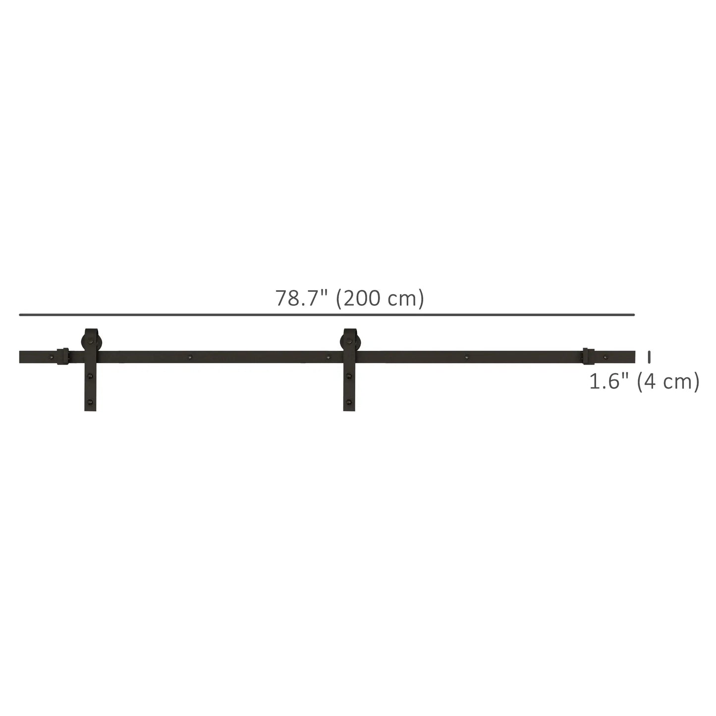 6.6FT Carbon Steel Sliding Barn Door Hardware, J Shape Roller Door Hardware at Gallery Canada