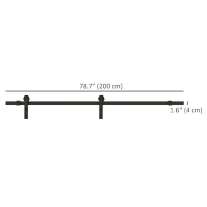 6.6FT Carbon Steel Sliding Barn Door Hardware, J Shape Roller Door Hardware at Gallery Canada