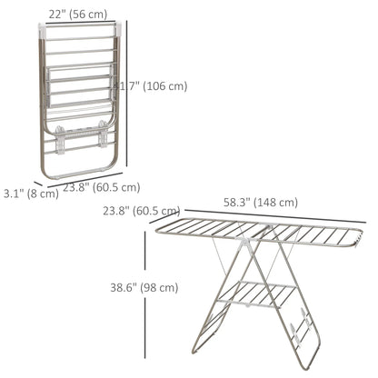 Stainless Steel 2-Tier Foldable Clothes Drying Rack, Silver Bath Accessories at Gallery Canada