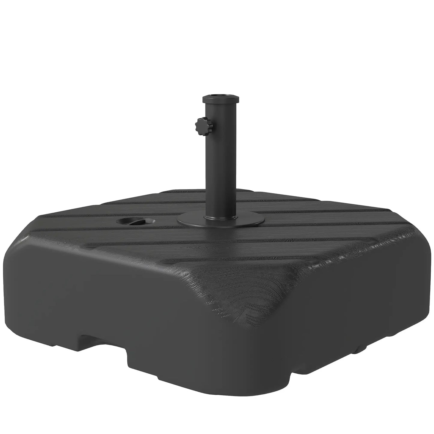 Patio Umbrella Base With Wheels, Telescopic Handle, 158 Lb Stand, Black Umbrella Bases Black at Gallery Canada