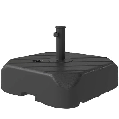 Patio Umbrella Base With Wheels, Telescopic Handle, 158 Lb Stand, Black Umbrella Bases Black at Gallery Canada