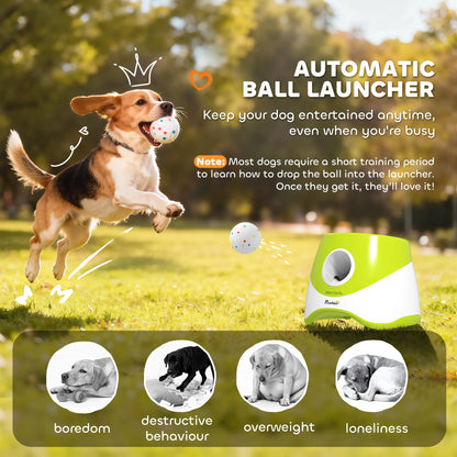 Automatic Dog Ball Launcher, 2.3" 5 Tennis Balls, 3 Distance Settings, Green Dog Agility Training Equipment at Gallery Canada