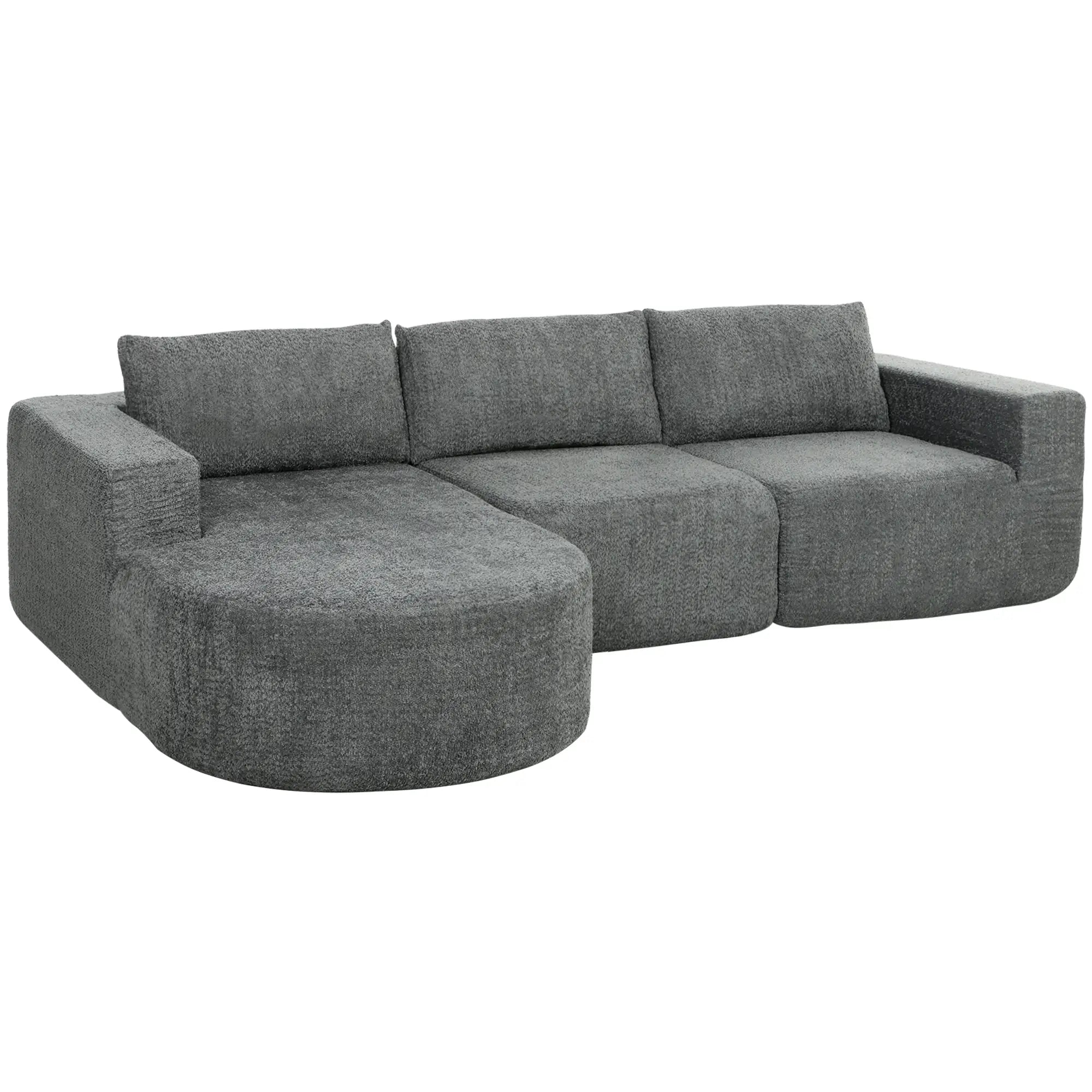 L-Shaped Modular Sectional Sofa, With Chaise And Deep Seat, Dark Grey 3-Seater Sofas at Gallery Canada