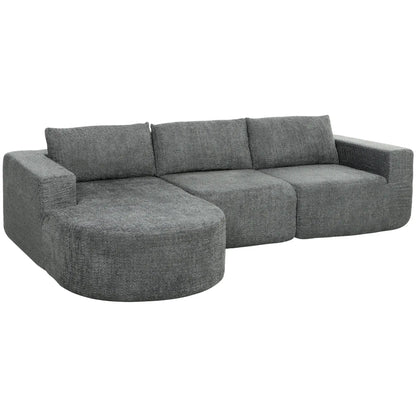 L-Shaped Modular Sectional Sofa, With Chaise And Deep Seat, Dark Grey 3-Seater Sofas at Gallery Canada