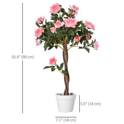 3FT Pink Rose Artificial Plant in Pot, Fake Plant for Home Decor, Pink Artificial Trees at Gallery Canada